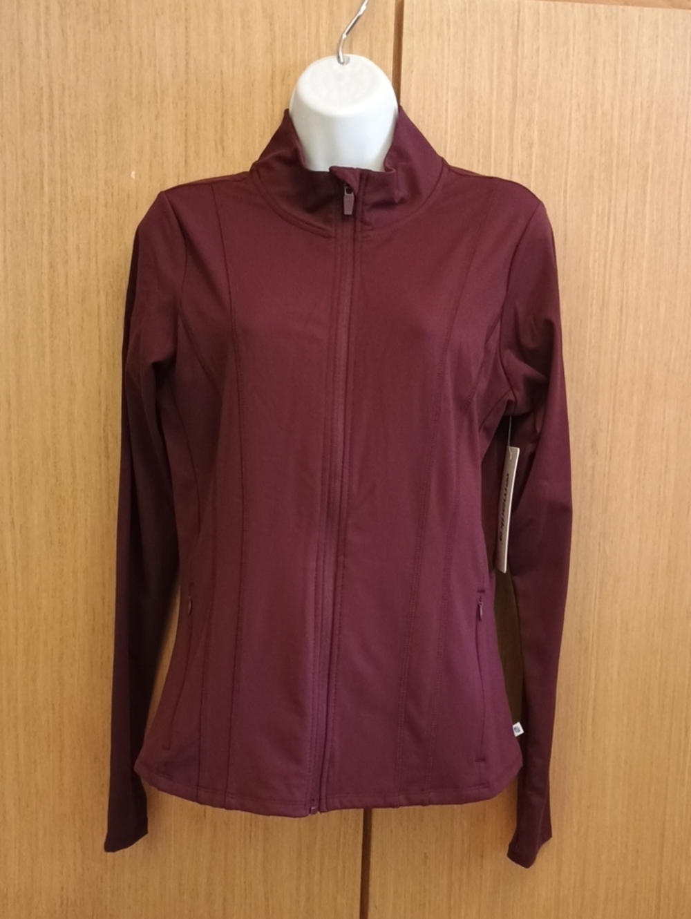 NWOT Marika Women's SZL Maroon Full-Zip Utility Jacket